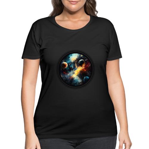 Painted Cosmos of Planets - Women's Curvy T-Shirt