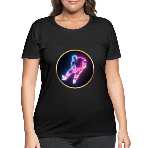 Hockey: Neon Ice Striker - Women's Curvy T-Shirt