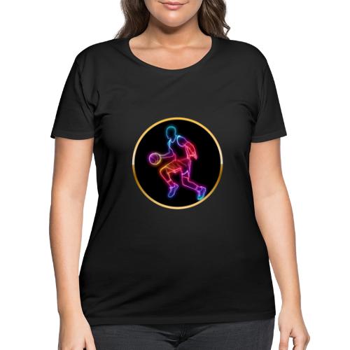 Basketball: Neon Dribble Pulse - Women's Curvy T-Shirt