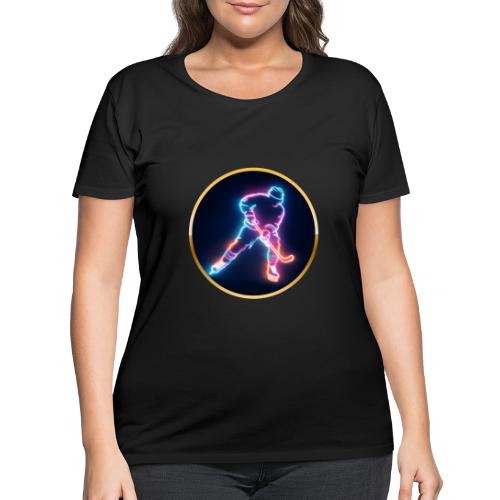 Golden Neon Hockey - Women's Curvy T-Shirt