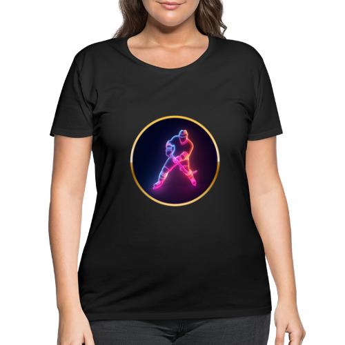 Hockey: Neon Ice Strike - Women's Curvy T-Shirt