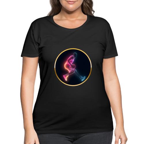 Basketball: Golden Court Glow - Women's Curvy T-Shirt