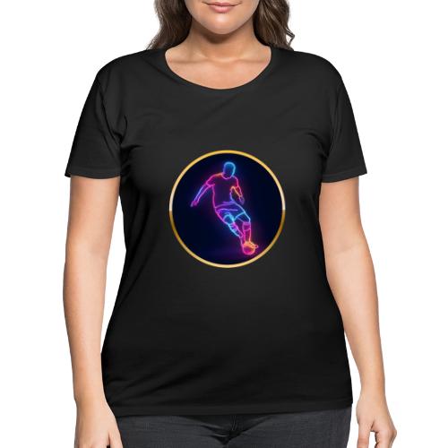 Soccer: Neon Golden Goal - Women's Curvy T-Shirt