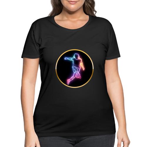 Soccer: Neon Goal Fusion - Women's Curvy T-Shirt