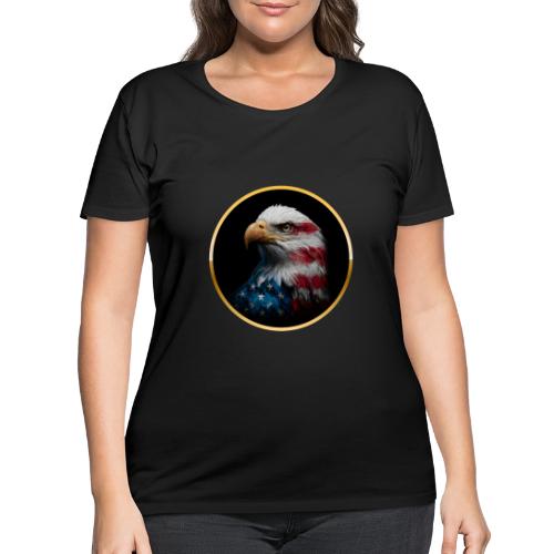 USA: Liberty Emblem - Women's Curvy T-Shirt