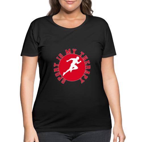 Sport Is My Therapy – Running Motivation Badge - Women's Curvy T-Shirt