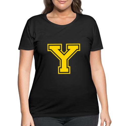 Letter Y – Capital Athletic Alphabet Monogram - Women's Curvy T-Shirt
