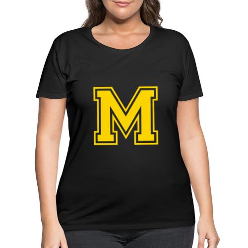 Letter M – Capital Athletic Alphabet Monogram - Women's Curvy T-Shirt