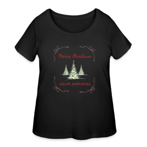 Beautiful Green Christmas Tree Graphic - Women's Curvy T-Shirt