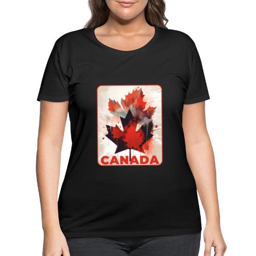 Canada Inked Leaf - Women's Curvy T-Shirt