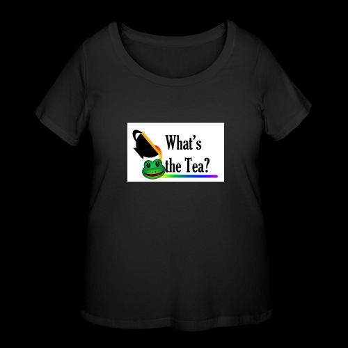 WHAT'S THE TEA? (White Background) - Women's Curvy T-Shirt