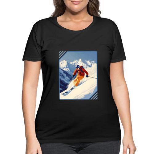 Mountain Skiing Vibes - Women's Curvy T-Shirt