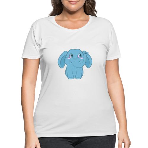 Baby Elephant Happy and Smiling - Women's Curvy T-Shirt