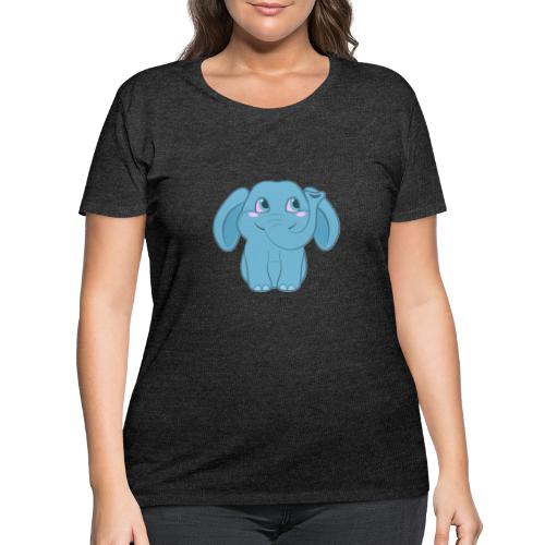 Baby Elephant Happy and Smiling - Women's Curvy T-Shirt