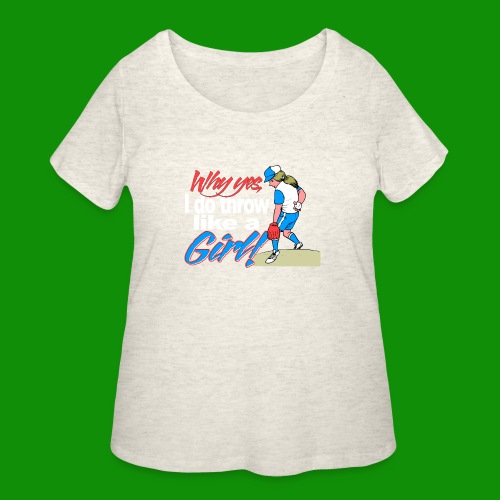 Softball Throw Like a Girl - Women's Curvy T-Shirt