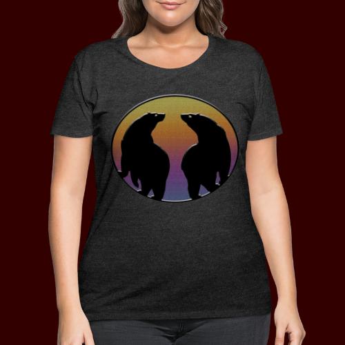 Sunset Bears Tribal Art - Women's Curvy T-Shirt