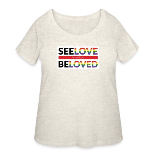 FUMCSD See Love, Be Loved: white design background - Women's Curvy T-Shirt