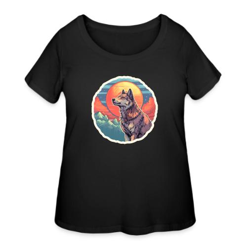 Majestic Wolf Moon - Women's Curvy T-Shirt
