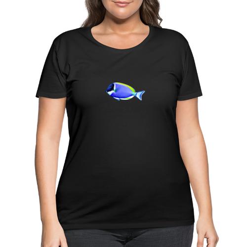 Powder blue Tang Saltwater fish - Women's Curvy T-Shirt
