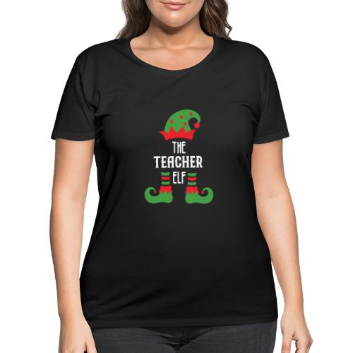 Teacher Elf Family Matching Christmas Group Gift P - Women's Curvy T-Shirt
