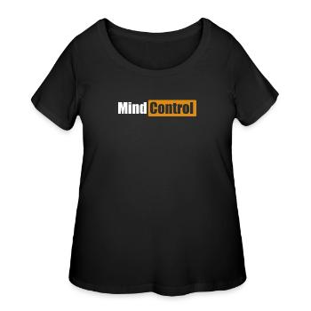 Mind control - Women's Curvy T-Shirt - black - Front - Giselle (180cm)