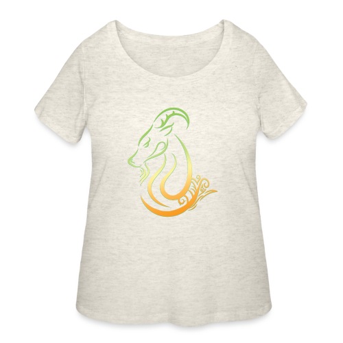Capricorn Zodiac Sea Goat Astrology Logo - Women's Curvy T-Shirt