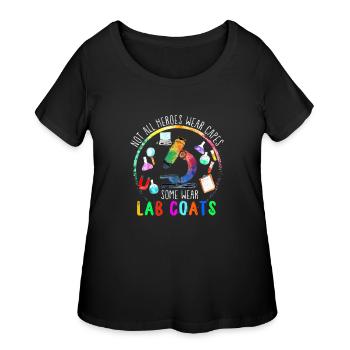 Lab Tech Medical Laboratory - Women's Curvy T-Shirt - black - Front - Giselle (180cm)