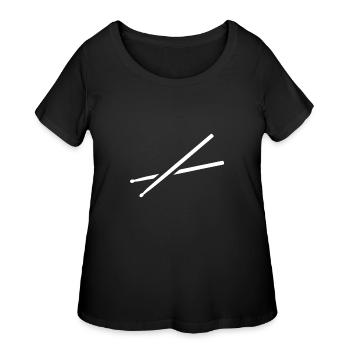 Crossed drumsticks - Women's Curvy T-Shirt - black - Front - Giselle (180cm)