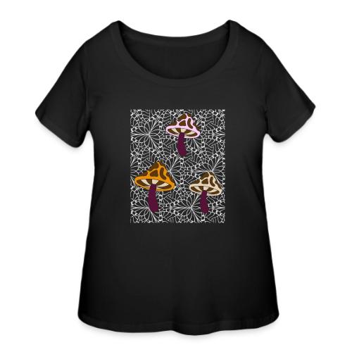 Fall Season Mushroom Designs - Women's Curvy T-Shirt