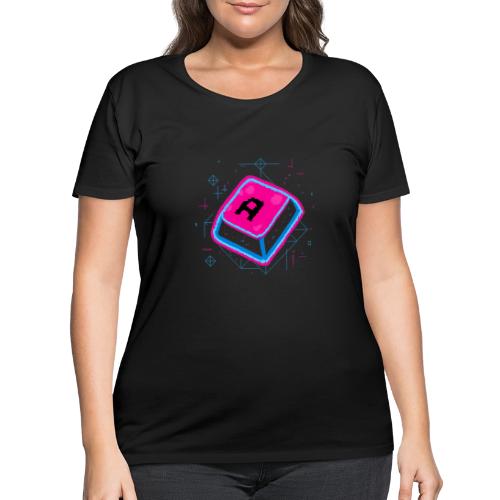 Neon Pixel A Key - Women's Curvy T-Shirt