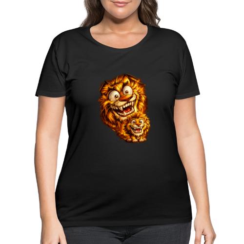 Crazy Double Lion Streetwear - Women's Curvy T-Shirt