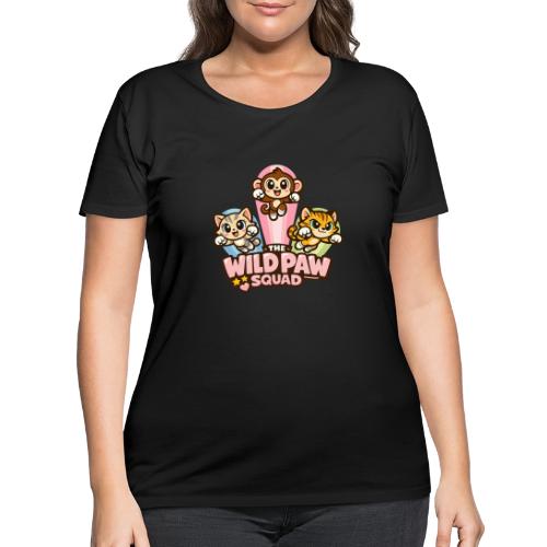 Wild Paw Squad Cute Animal Friends - Women's Curvy T-Shirt