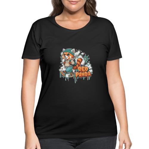 Red Panda Street Graffiti Vibes - Women's Curvy T-Shirt