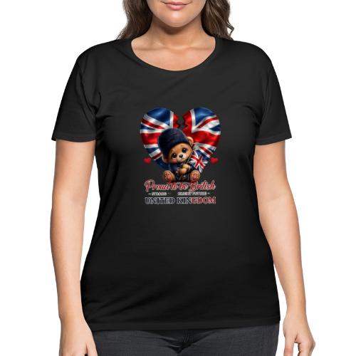 Proud to Be British Teddy Bear UK Patriot Gift - Women's Curvy T-Shirt
