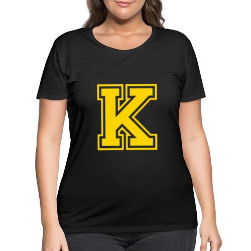 Letter k – Capital Athletic Alphabet Monogram - Women's Curvy T-Shirt