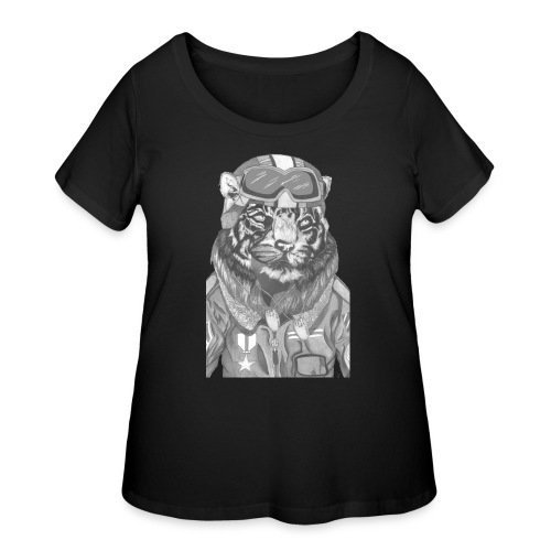 Tiger Pilot by Sam Kidlet - Women's Curvy T-Shirt