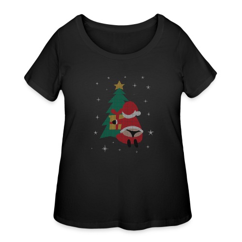 Ugly Christmas Sweater String Thong Santa - Women's Curvy T-Shirt