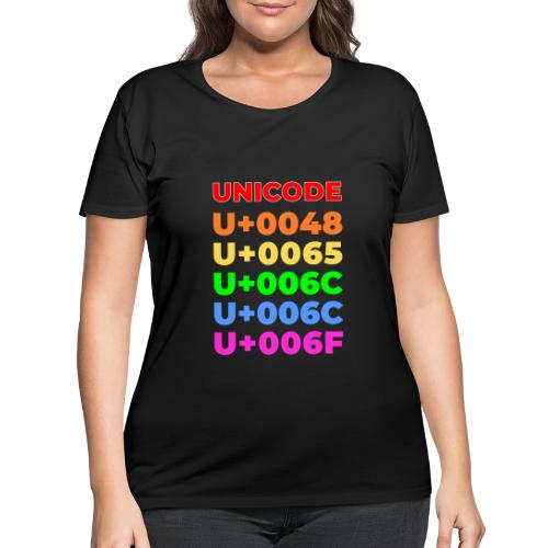 Hello, in unicode - Women's Curvy T-Shirt