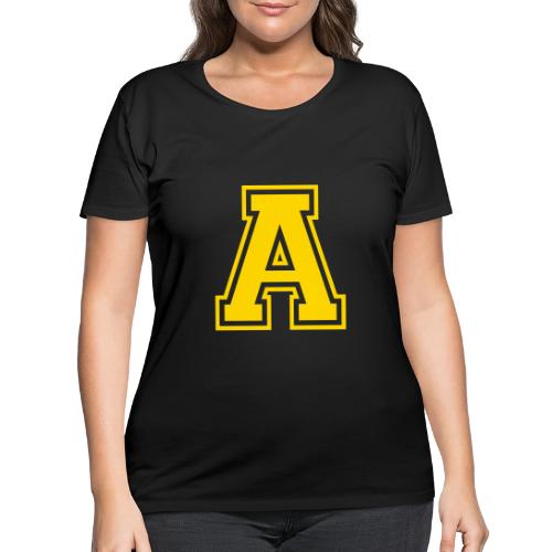 Letter A – Capital Athletic Alphabet Monogram - Women's Curvy T-Shirt