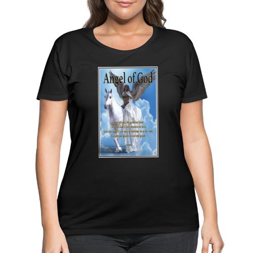 Angel of God, My guardian Dear (version with sky) - Women's Curvy T-Shirt