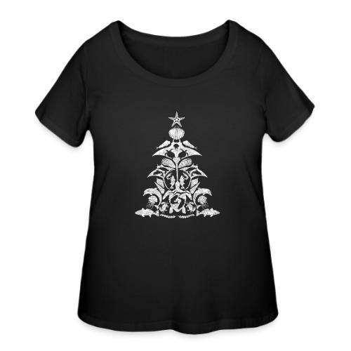 Coastal Christmas Tree White - Women's Curvy T-Shirt
