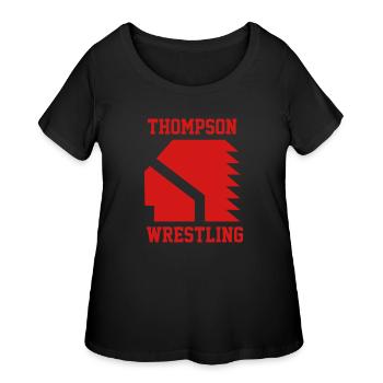 Thompson High School Wrestling (Vision Quest) - Women's Curvy T-Shirt - black - Front - Giselle (180cm)