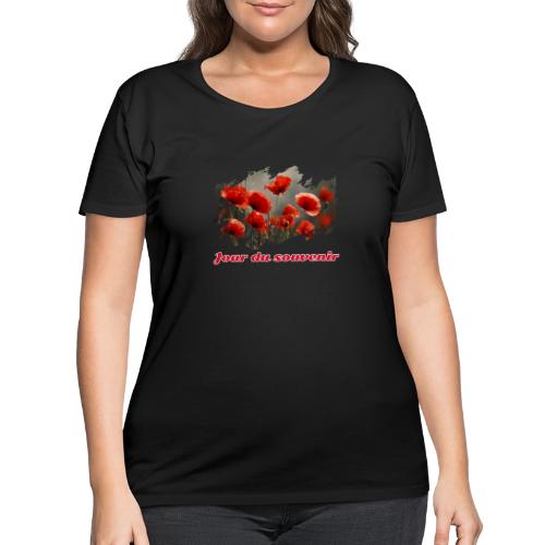 Remembrance Day with Poppies - Women's Curvy T-Shirt