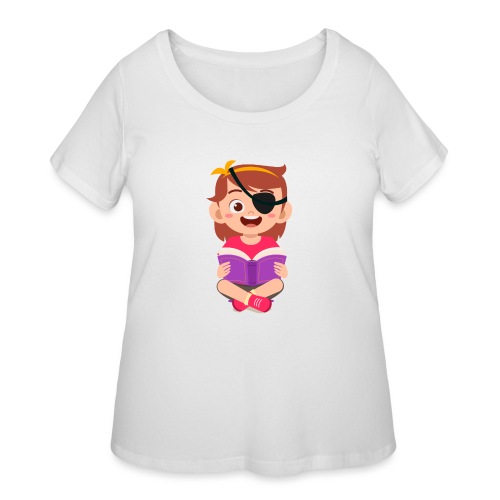 Little girl with eye patch - Women's Curvy T-Shirt
