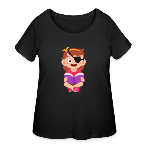 Little girl with eye patch - Women's Curvy T-Shirt