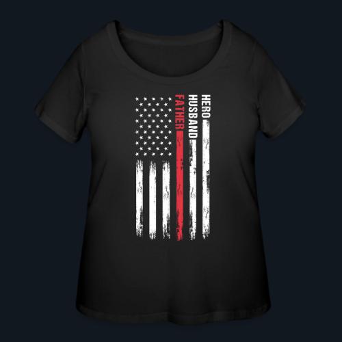 American Best Dad Hero Husband Father - Women's Curvy T-Shirt