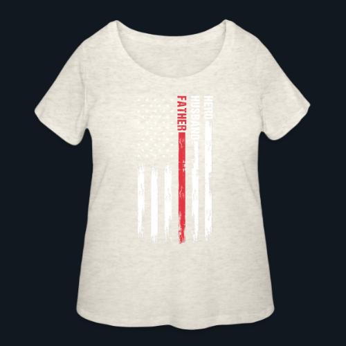 American Best Dad Hero Husband Father - Women's Curvy T-Shirt