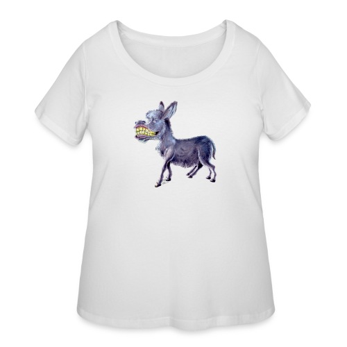 Funny Keep Smiling Donkey - Women's Curvy T-Shirt