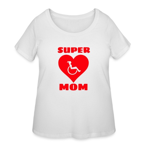 Super mom in wheelchair, wheelchair user, mother - Women's Curvy T-Shirt
