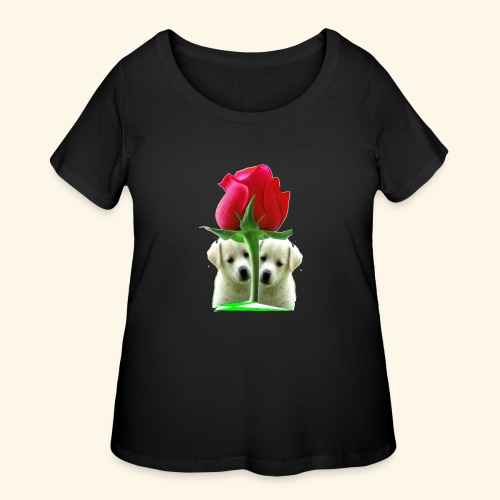 Dogs & Roses - Women's Curvy T-Shirt